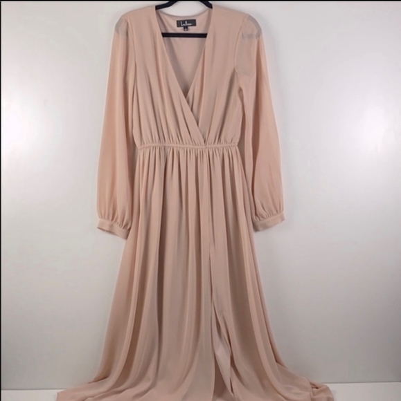 Lulu's Wondrous Water Lilies Blush Maxi Dress - Picture 3 of 12